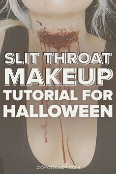 Halloween Murderers Makeup, Liquid Latex Halloween Makeup Ideas, How To Make A Fake Cut With Makeup, Halloween Makeup Fake Wounds, Fake Cuts Halloween, How To Make Fake Wounds, Cut Makeup Special Effects, Neck Wound Makeup, Fake Cuts Make Up