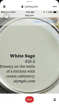 the white sage website is open on its mobile device