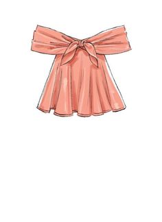 a drawing of a skirt with a bow on the front