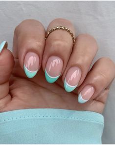 Teen Nails, Spring Break Nails, Aqua Nails, Teal Nails, Cute Simple Nails, Broken Nails, Simple Gel Nails, Summery Nails, Basic Nails