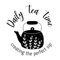 the logo for daily tea time, which is designed to look like a teapot