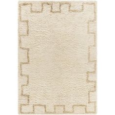 a white rug with squares on it