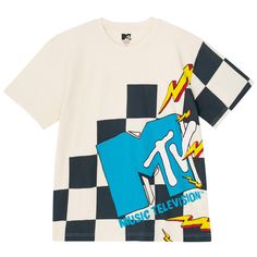 Your family is looking cool and concert ready in this stylish Family Matching MTV tshirt! Enjoy your favorite music videos and reality tv shows in this soft and comfy tee featuring the iconic retro MTV checkered logo! With both kids and adult sizes, the whole family can rock out to their favorite songs in style! Casual Logo Print T-shirt For Music Festivals, Casual T-shirt With Logo For Music Festivals, Casual Tops With Logo Print For Music Festivals, Pop Culture Logo Print T-shirt For Concert, Graphic Tee With Logo Print For Music Festivals, Graphic Tee With Logo For Music Festivals, Music-themed White Graphic T-shirt, Music-themed White T-shirt With Graphic Design, White Music-themed Graphic T-shirt