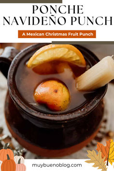 a mexican christmas fruit punch recipe in a mug