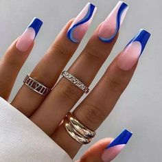 Royal Blue Nails, Blue Acrylic Nails, Smink Inspiration, Long Acrylic Nails Coffin, Acrylic Nails Coffin Short, Summer Acrylic Nails, Pink Nail, Nails 2024, Hot Nails