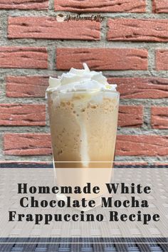 If you're looking for a delicious and refreshing coffee recipe, look no further than this white chocolate mocha Frappuccino. It's perfect for summer days or anytime you need an energizing pick-me-up. Coffee Recipes With White Chocolate Syrup, White Chocolate Mocha Starbucks Recipe Frappuccino, Starbucks White Chocolate Frappuccino, White Mocha Frappuccino Recipe, Easy Mocha Frappe Recipe, White Chocolate Frappuccino Recipe, White Mocha Frappe Starbucks, White Chocolate Mocha Frappuccino Recipe, White Chocolate Frappe Recipe