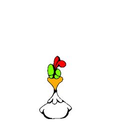 an image of a cartoon character with carrots in his head on top of a hill