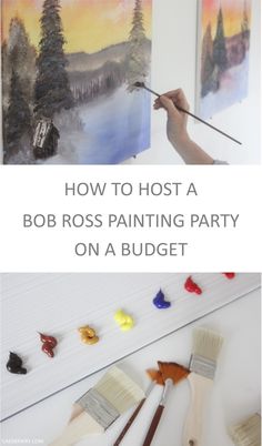 how to host a bob ross painting party on a budget