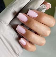 Light Pink No Chip Nails, Short Square Milky Pink Nails, Classy Nails Square Short, Pretty Neutral Nails Classy, Milky Pink Square Nails, Winter Basic Nails, Light Nude Pink Nails, Nail Ideas For Pale Skin, Light Pink Square Acrylic Nails