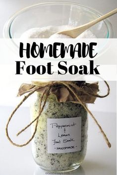 homemade foot soak recipe in a jar