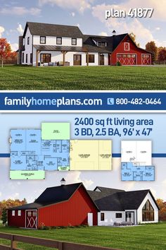 two story house plans with 3 bedroom and 2 bathrooms in each floor plan is shown