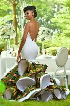 African Inspired Wedding, African Weddings, African Wedding Attire, African Bride, Style Africain, Afrikaanse Mode, Gaun Fashion