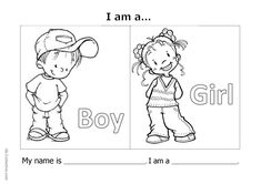 i am and boy worksheet with pictures for children to color on the page