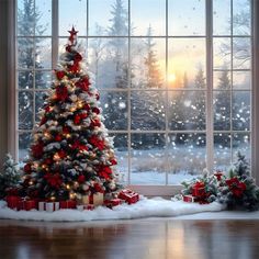 Christmas Backgrounds Aesthetic, Christmas Tree Red White, Best Christmas Tree Stand, Christmas Tree Backdrop, Christmas Library, Window Snow, Christmas Tree Window, Christmas Tree Photo, Snow Christmas Tree