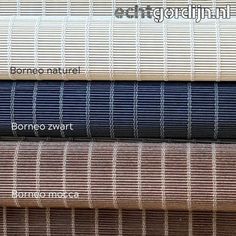 different shades of blinds with names on them