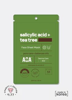 Derma Care 30 days- for normal to oily skin A Sheet mask that helps with clogged pores and exfoliating the skin. Great for congestion, oily and acne-prone skin types. Patch test serum on the side of the face first if sensitive to any of the ingredients.  Directions: 1. Clean and Dry Face  2. Remove mask from package and gently unfold  3. Place mask directly on face, apply remaining serum inside package over the sheet mask and on the neck 4. Leave on for 10-20 minutes  5. Remove the mask and discard. Gently pat in the remaining serum with fingertips.  * One face sheet mask included.  Ingredients: Water, Dipropylene Glycol, Glycerin, Glycereth-26, Panthenol, Butylene Glycol, Hydroxyethylcellulose, Sodium Citrate, Centella Asiatica Extract, Paeonia Suffruticosa Root Extract, 1,2-Hexanediol, P Vegan Skin Care, Face Sheet Mask, Raspberry Ketones, Hydrated Skin, Dry Face, Melaleuca Alternifolia, Clean Pores, Mask Shop, Skin Products