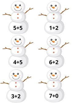 a snowman is shown with the numbers in front of it and four different ways to build