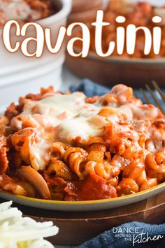 gold plate with cavatini pasta on it Cavatini Recipe, Parmesan Pasta Sauce, Cavatelli Recipe, Dance Around The Kitchen, Baked Pasta, Easy Casserole Recipes, Pizza Hut, Easy Casserole, Pasta Bake