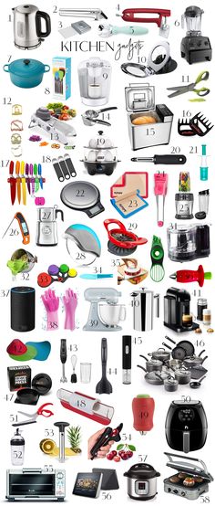 an image of kitchen utensils and other items that are labeled in the alphabet