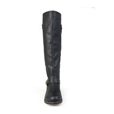 Set the trend this season in studded riding boots by Journee Collection. These chic boots feature premium faux leather uppers that rise to a knee height and feature a back zipper with stud detail. This boot is also available in a wide-calf boot style.Features: Buckle, ComfortClosure Type: BuckleShoe Heel Height: FlatUpper/Outer Base Material: 100% PolyuretheneSole Material Content: 100% Thermoplastic-RubberCalf Width: WideToe Type: Round ToeHeel Style: Block HeelCountry of Origin: Imported Knee-high Riveted Winter Boots, Winter Boots With Rivets, Winter Riding Knee-high Boots With Round Toe, Winter Rivet Faux Leather Boots, Winter Faux Leather Boots With Rivets, Winter Wide Calf Boots With Buckle Closure, Fall Faux Leather Boots With Rivets, Knee-high Winter Boots With Buckle Closure, Wide Calf Faux Leather Boots With Buckle Closure