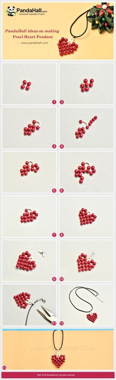 the instructions to make beaded hearts for valentine's day