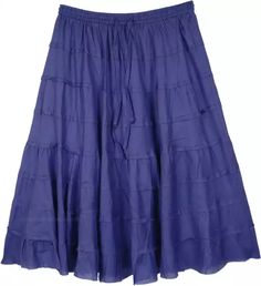 Midnight Blue Tiered Short Skirt in Cotton | Short-Skirts | Blue | Junior-Petite, Tiered-Skirt, Vacation, Beach, Solid Tiered Gathered Skirt In Solid Color, Solid Color Tiered Gathered Skirt, Blue Tiered Skirt With Ruffle Hem, Solid Tiered Ruffled Skirt, Solid Color Tiered Ruffled Skirt, Blue Tiered Lined Skirt, Blue Tiered Skirt With Lining, Blue Lined Tiered Skirt, Cotton Tiered Skirt With Layered Hem