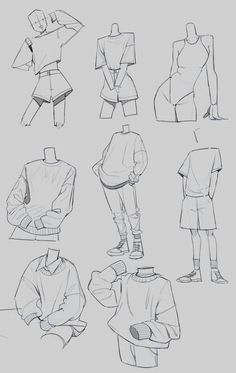 some sketches of people standing and sitting in different positions with their hands on their hipss