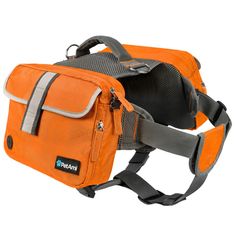 PetAmi Dog Backpack for Medium Large Dogs, Dog Saddle Bag For Dogs to Wear, Harness Saddlebag with Reflective Safety Side Pockets for Hiking, Camping, Vest Dog Pack for Travel FUNCTIONAL COMFORTABLE DOG BACKPACK: This dog saddle bag is designed with utility in mind for both the owner and your best friend. Multiple pockets with adjustable fits ensure this pack fits snuggly on your dog while holding all essentials such as food, treats, doggie bag, first aid supplies and travel bowls. STURDY, DURAB Functional Orange Backpack For Travel, Orange Rectangular Bag For Outdoor Activities, Functional Orange Travel Backpack, Rectangular Orange Bag For Outdoor Activities, Camping Vest, Dog Paw Protection, Pack For Travel, Dog Pack, Hiking Dogs