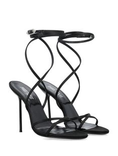 Satin Liz lace up sandals by Paris Texas.Featuring:Wrap-around leather and satin strapCrystal embellished buckleTwo crossed thin strapsStiletto high heelHeel: 10.5cmGender: WomenMaterial: UPPER VISCOSE 72% SILK 28% LINING 100% OVISCOSES ARIES SOLE 100% CALFColor: BlackMade in: ITProduct ID: 24PPX1140XTSAT#BLACK*Import tax/duty will be calculated at checkout (If applicable) Heels Aesthetic, Texas Women, Rodeo Fashion, Paris Texas, Italian Shoes, Croc Leather, Fashion Heels