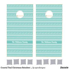 two cornholes with the words, coastal christmas borderer by g - designs