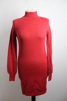 Top Seller for AYNI XS/S Onyx Rust Red Baby Alpaca Silk Mock Neck Knit Sweater Tunic Dress, Women's Dresses Winter Crew Neck Sweater Dress With Stretch, Stretch Winter Sweater Dress, Crew Neck Sweater Dress For Winter, Stretch Knitted Sweater Dress, Fitted Knitted Sweater Dress For Fall, Fitted Knit Sweater Dress With Crew Neck, Red Fitted High Neck Sweater, Fitted Red High Neck Sweater, Elegant Red Crew Neck Sweater