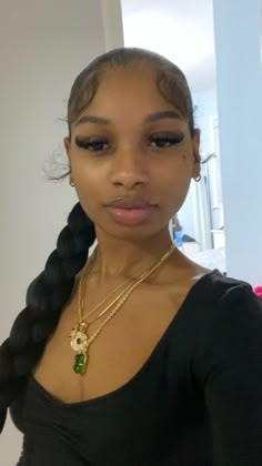 Simple Braided Hair Styles For Black Women, Simple Hair Styles With Braiding Hair For Black Women, 1 Braided Ponytail For Black Women, No Part Slick Back Braided Ponytail, Slick Back High Braided Ponytail, No Part Slick Back Braid, Boack Girl Hair Style, Bkack Girl Hair Style, Slick Back Hairstyles With Braiding Hair