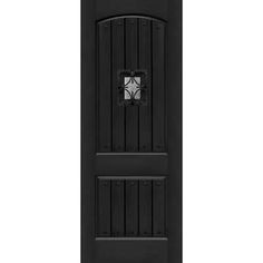 an open black door on a white background