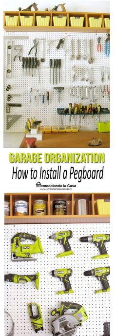 garage organization how to install a pegboard