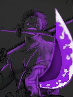 Zoro Glowing Art, Zoro Enma, Beautiful Pencil Drawings, Best Naruto Wallpapers, Purple One Piece, Glow Art, One Piece Photos