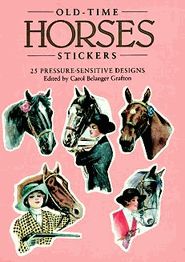 an old - time horse sticker book is shown