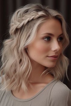 Braid Hair Style, Shoulder Hair, Fishtail Braid, Bridesmaid Hair Short, Shoulder Length Hair Cuts, Braid Hair, Short Wedding Hair, Penteado Cabelo Curto, Hair Length