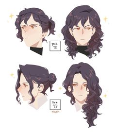 four different angles of the same person's hair