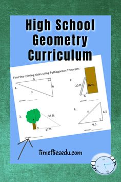 a book cover with the title high school geometry and trigongeum on it