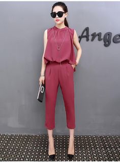 This simply chic pants set is simply perfect. Featuring a flowing halter top with pendant necklace attached and skinny ankle pants. Made with polyester and linen blend for a stylish & comfy look. Pairs perfectly with wedges, heels or sandals. Comes in five fabulous colors from which to choose. Chic Summer Sets With Ankle-length Pants, Summer Workwear Sets With Ankle-length Pants, Wedges Heels, Chic Pants, Simply Chic, Simple Chic, Ankle Pants, Halter Top, Linen Blend