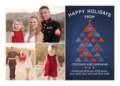 Modern Triangle Christmas Photo Christmas Card perfect for military families Texas Vacation Spots, Best Family Vacation Spots, Military Photography, Family Vacation Spots, Photo Christmas Card, Family Cards, Military Pictures