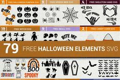 the halloween svg bundle includes 79 free halloween elements