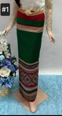 Package Contents: 1 Skirt Traditional Green Skirt, Traditional Skirt With Woven Motifs, Traditional Green Lined Skirt, Traditional Fitted Green Skirt, Zipper Skirt, Laos, Wedding Shop, Labour Day, Womens Skirt