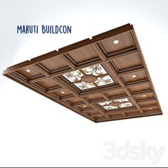 an image of a ceiling that is made out of wood and has the words maruti bulldog on it