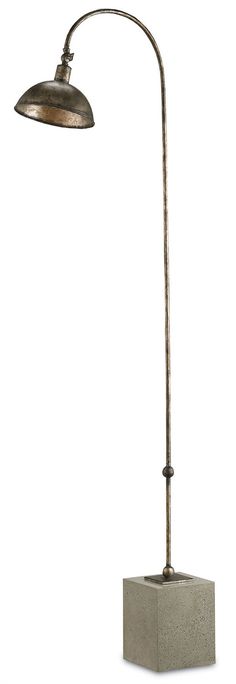 Currey and Company - 8062 - One Light Floor Lamp - Finstock - Pyrite Bronze/Polished Concrete Bronze Floor Lamp, Mountain Cottage, Bronze Lamp, Concrete Finish, Concrete Materials, Concrete Furniture, Modern Addition, Iron Body, Cfl Bulbs