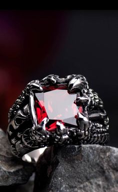 Ruby & Sapphire Dragon Men Ring