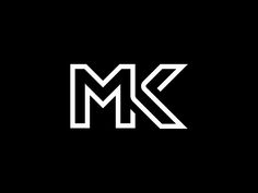 the letters m and k are white on black