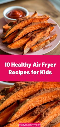 air fryer recipe for kids with carrots on the side and sauce in front