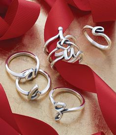 James Avery Delicate Heart Knot Ring Sterling Silver Heart Ring With Polished Finish For Promise, Promise Heart Ring In Sterling Silver With Polished Finish, Elegant Adjustable Sterling Silver Initial Ring, Elegant Silver Initial Ring With Open Band, Classic Silver Engraved Ring For Valentine's Day, Classic Sterling Silver Open Heart Ring, Silver Heart-shaped Initial Ring For Promise, Silver Heart Ring With Polished Finish For Promise, Classic Silver Open Heart Rings