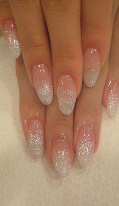 Glitter Fade Nails, Almond Shaped Nails Designs, Faded Nails, 2023 Pink, Gold Prom, Nails Silver, Nails Gold, Nails Square, Nails Prom